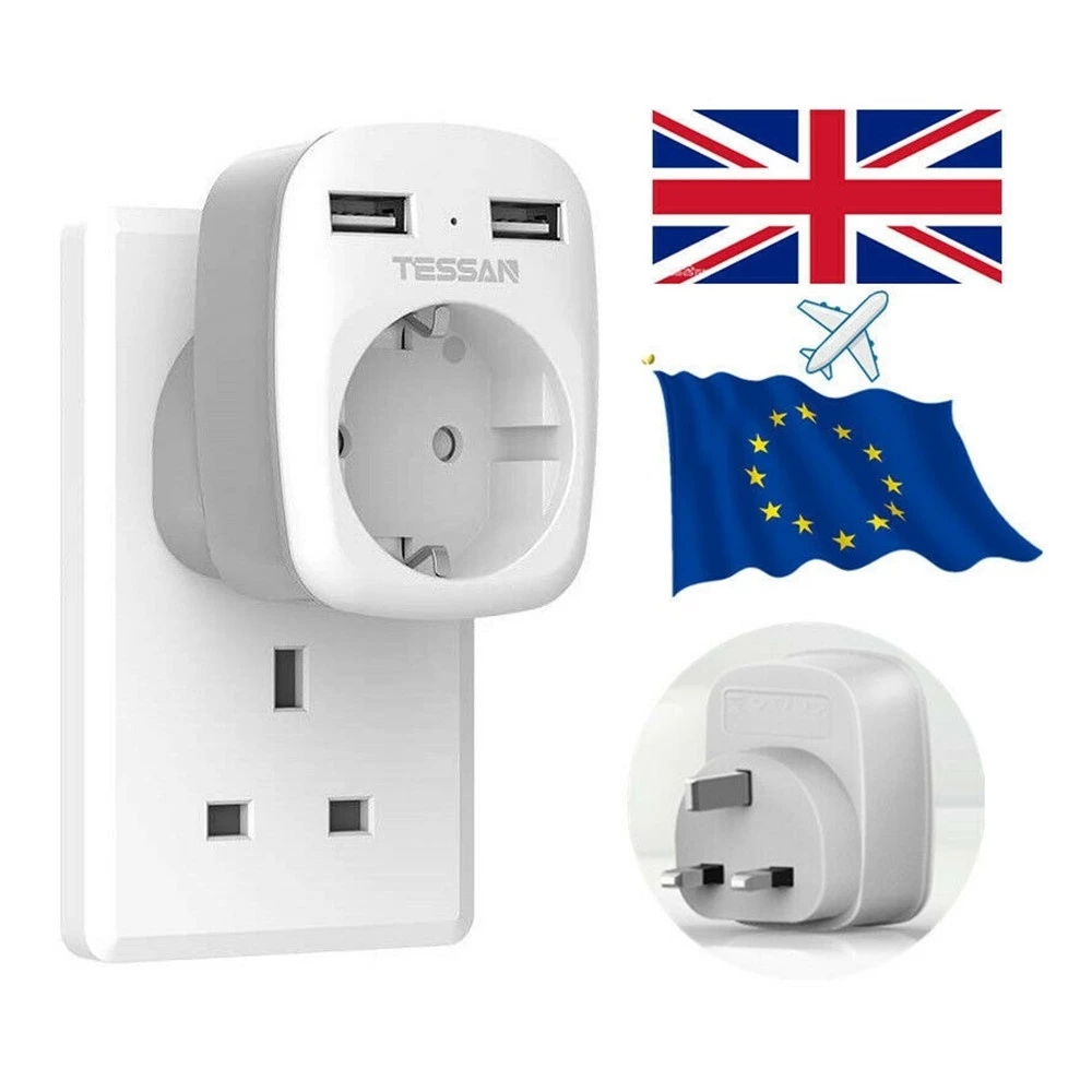 Tessan stop kontak wall socket 1 ac + 2 usb 5v 2.4a