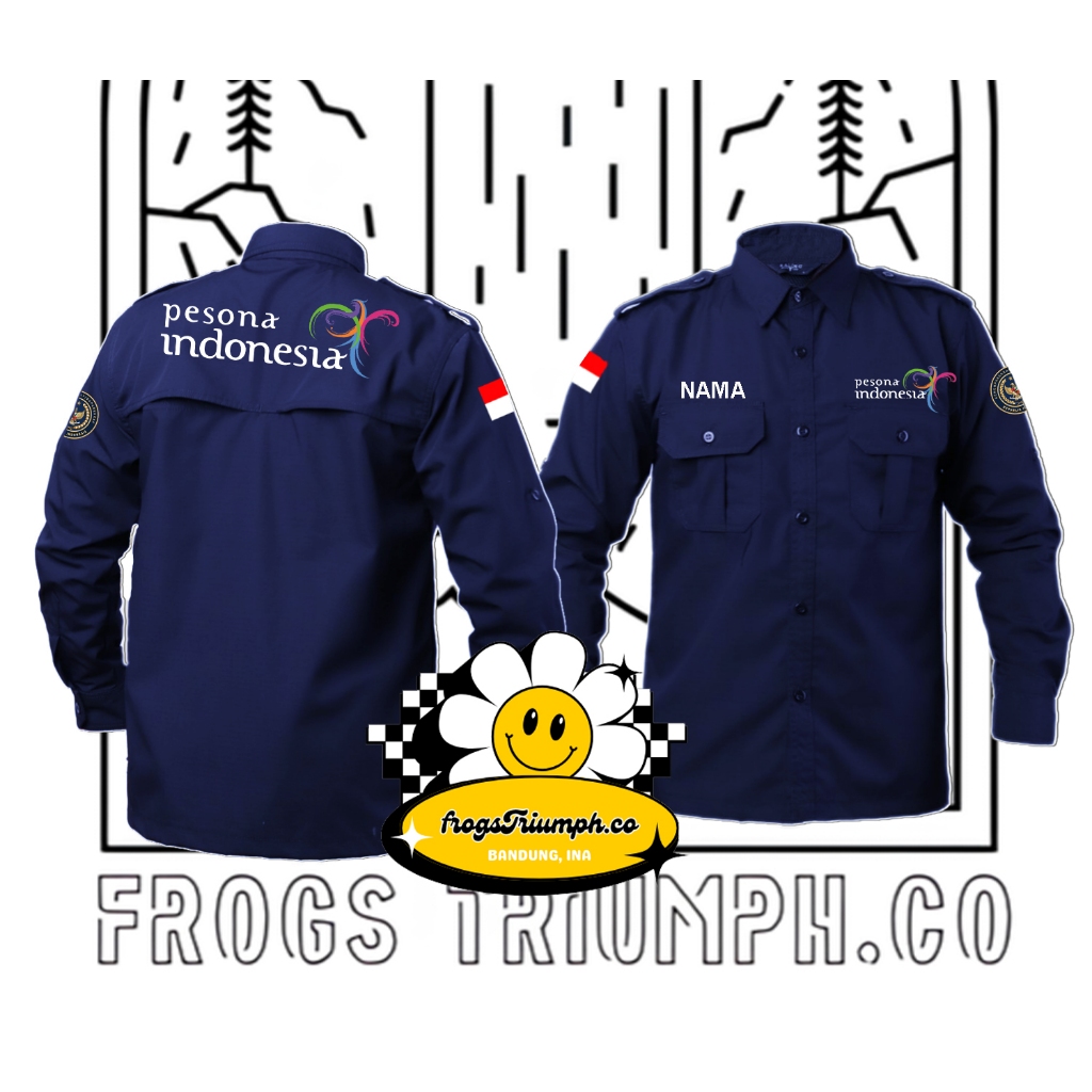 Jual KEMEJA PDL PDH TANGAN PANJANG PESONA INDONESIA FREE DESIGN DAN ...