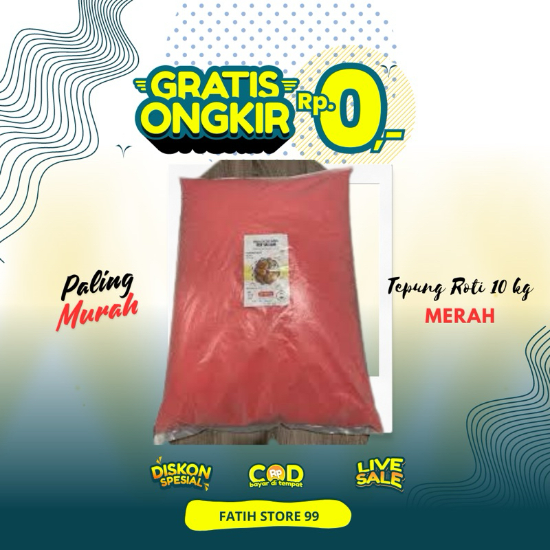 Jual Tepung Roti warna Merah New Sallam 10 kg perbal | Shopee Indonesia