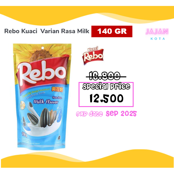 Jual Kuaci Rebo Rasa Milk 140 gram | Shopee Indonesia