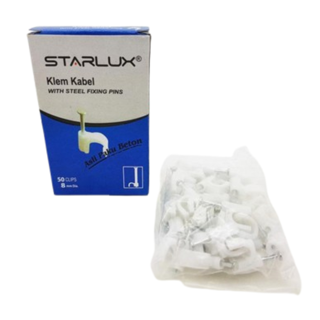 Jual Klem Kabel Starlux 10mm With Steel Fixing Pins - Cable Clamp ...