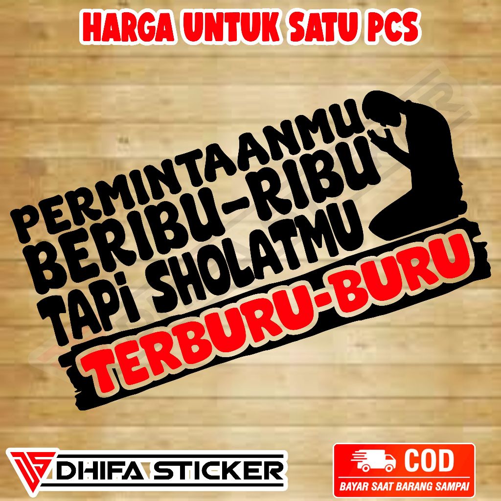 Jual cutting sticker kata-kata PERMINTAANMU BERIBU-RIBU TAPI SHOLATMU ...