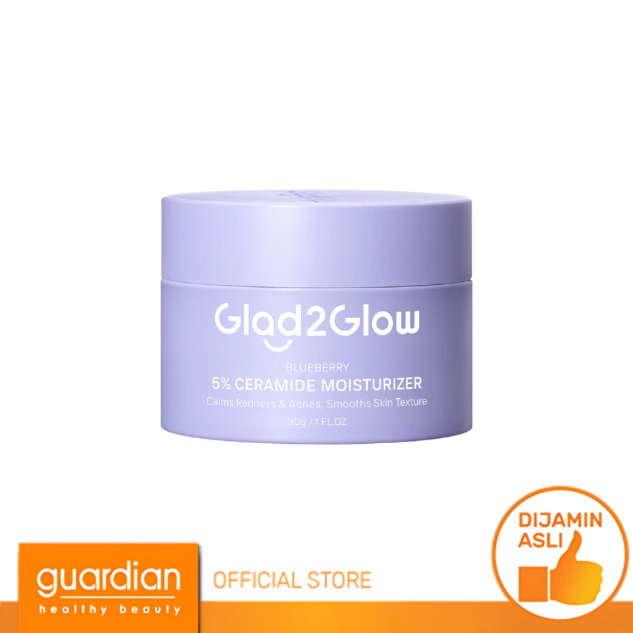 Glad2Glow Blueberry 5% Ceramide Skin Barrier Repair Moisturizer Pelembab Wajah 30g