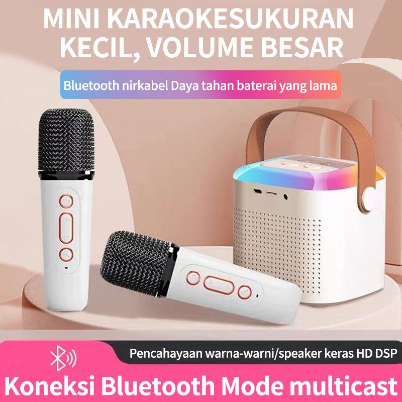 Jual Speaker Bluetooth Karaoke 2 Mic 1 set karaoke speaker ktv Cute ...