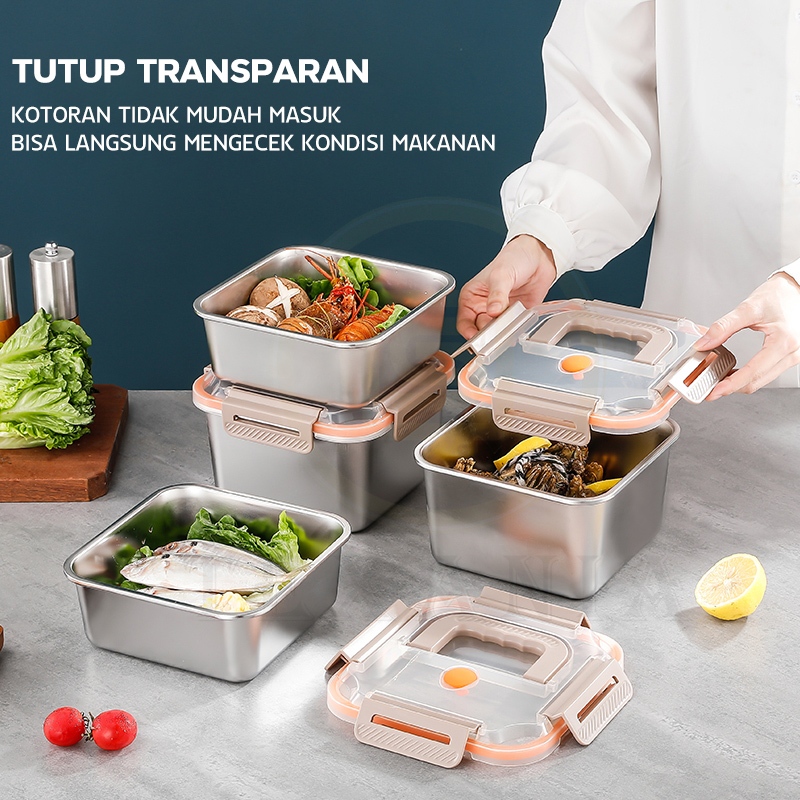 Jual COD TEXANIA Kotak makan stainless steel anti tumpah / Lunch box ...