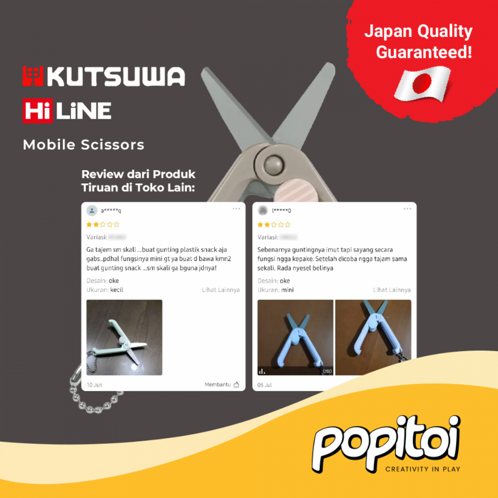 Jual Kutsuwa HiLINE Mobile Scissors LIGHT Color Series Gunting Lipat ...