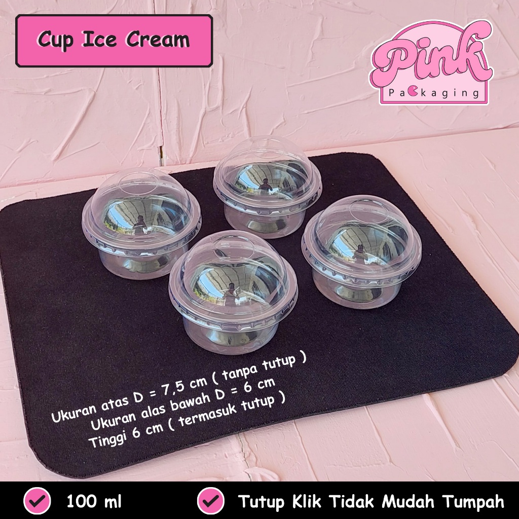 Jual Cup Mika Ice Cream Puding Mini / Cup Mochi Es Krim Puding Jelly
