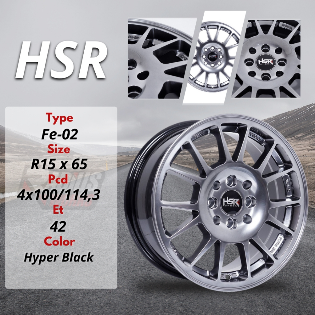 Jual Velg mobil rally look ring 15 lubang 4 hsr fe 02 hyper black ...