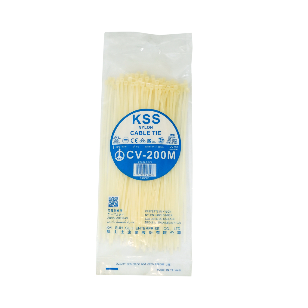 Jual KSS CABEL TIE CV200M 203 x 2.5 NYLON KABEL TIES KSS CV200 M 203X2 ...