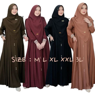 Gamis Syari Mawwadah Crinkle Jumbo Murah