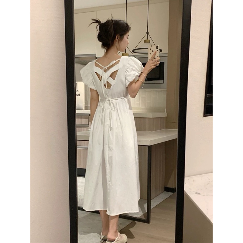midi dress vintage korean sabrina Jual D1575 KANCINIA KOREAN STYLE FLORAL VINTAGE MIDI DRESS SIMPLE POLOS  SABRINA