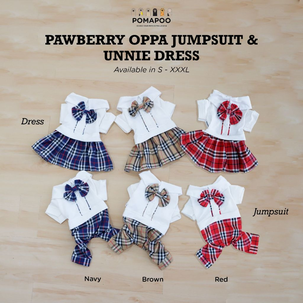 Jual POMAPOO - Baju Kucing dan Baju Anjing Pawberry Oppa Jumpsuit ...