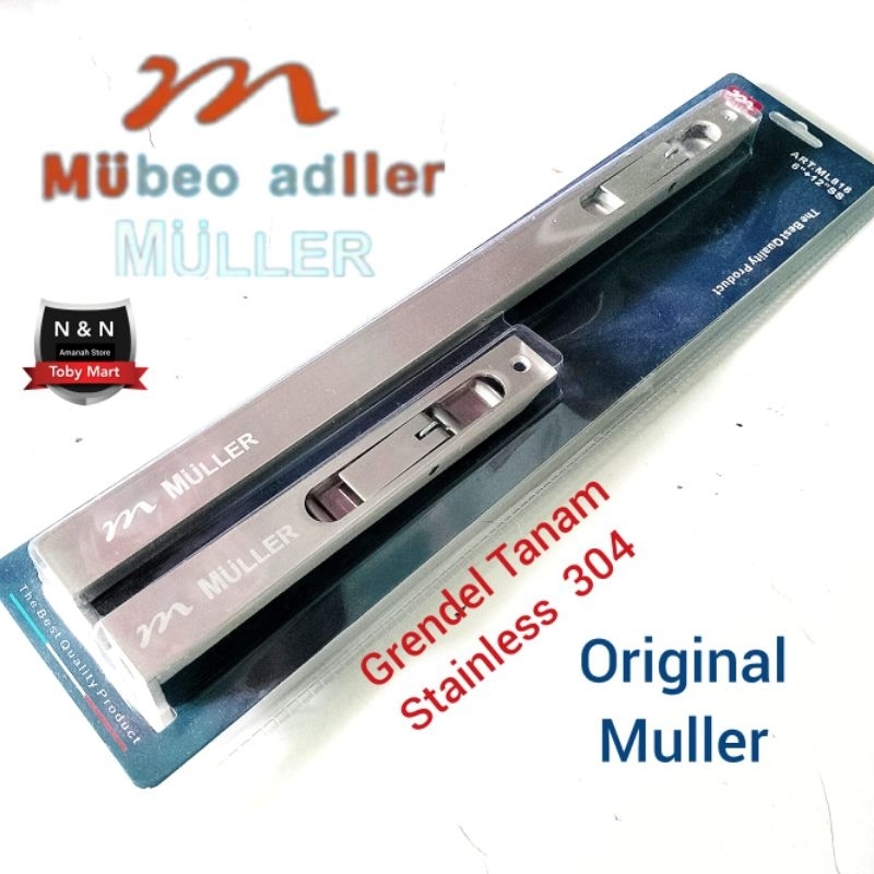 Grendel Tanam Panjang 30cm MULLER ORI 60cm & 90cm - Slot tanam Stainless