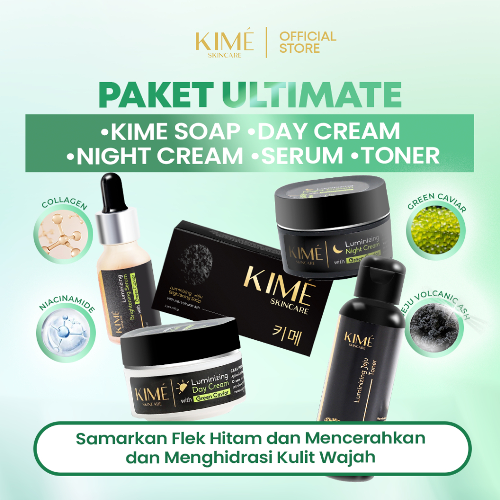Kime Skincare Paket Perawatan Untuk Mencerahkan Wajah Glowing Menghilangkan Flek Bekas Jerawat Hitam