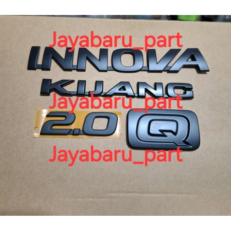 Jual Emblem tulisan logo Innova tipe Q bagasi hitam doff original ...