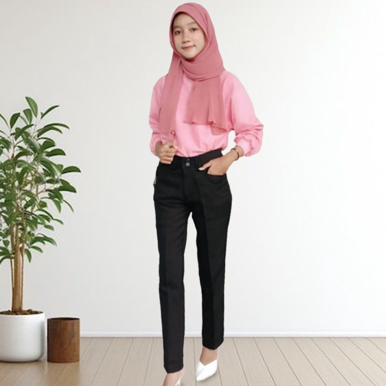 Jual KODE E28Z Pallavi Celana Kantor Wanita Slimfit Long Pants Wool