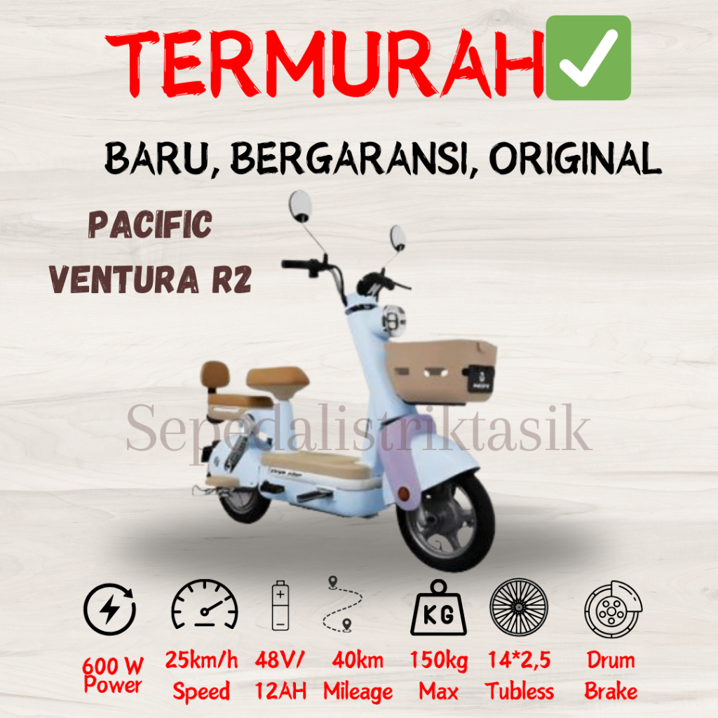 Jual SEPEDA LISTRIK PACIFIC VENTURA R2 - ORIGINAL - GARANSI RESMI ...