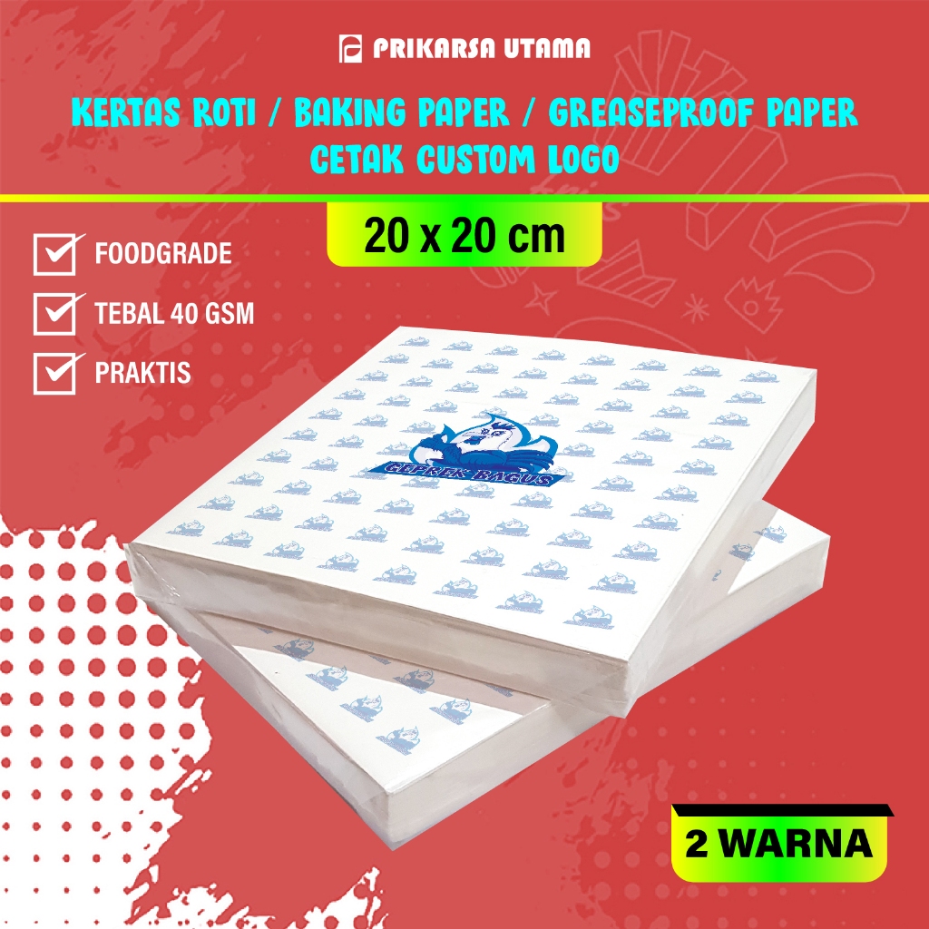 Jual Kertas Roti, Baking Paper, Grease Proof Paper 20 x 20 - 2 Warna ...