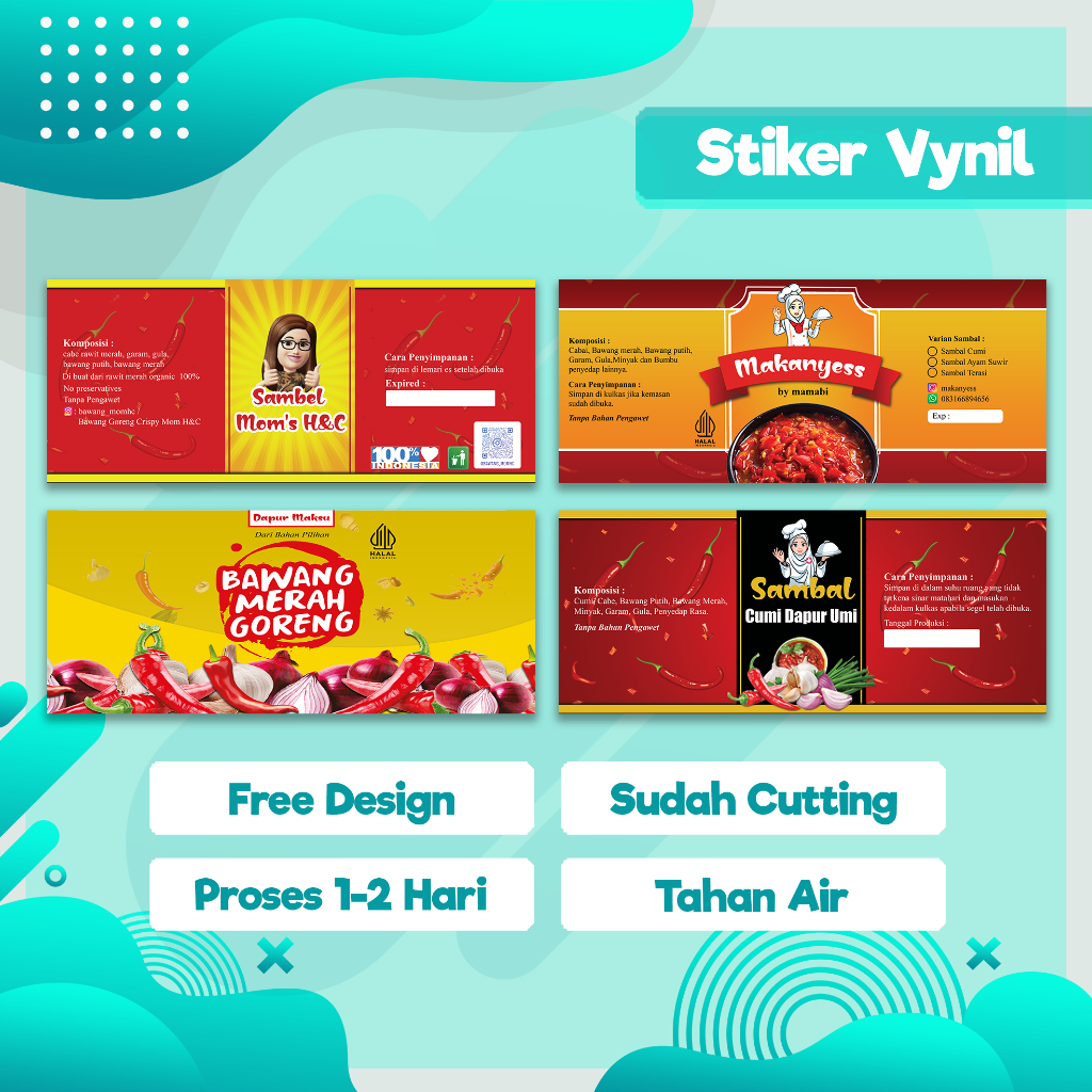 Jual CETAK LABEL/STIKER BOTOL KEMASAN 100gr, 150gr, 200gr, STIKER ...