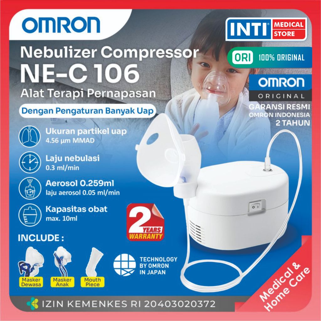 Jual OMRON | Compressor Nebulizer NE-C106 | Alat Terapi Uap | Shopee ...