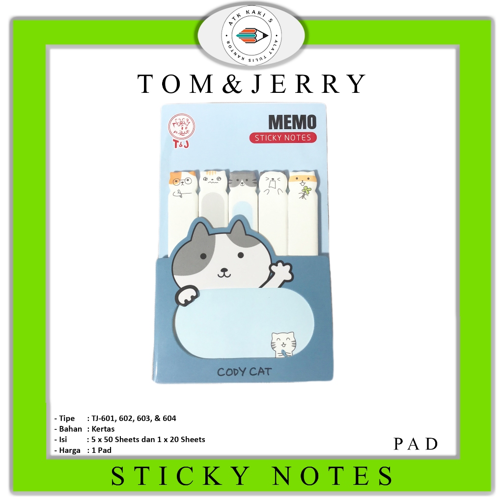 Jual TOM & JERRY - Memo Sticky Notes Animals TJ-601-602-603-604 - Pad ...