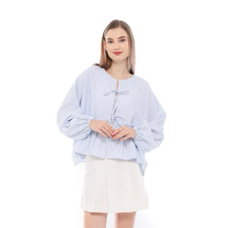 eaphi bustier line volume frill blouse