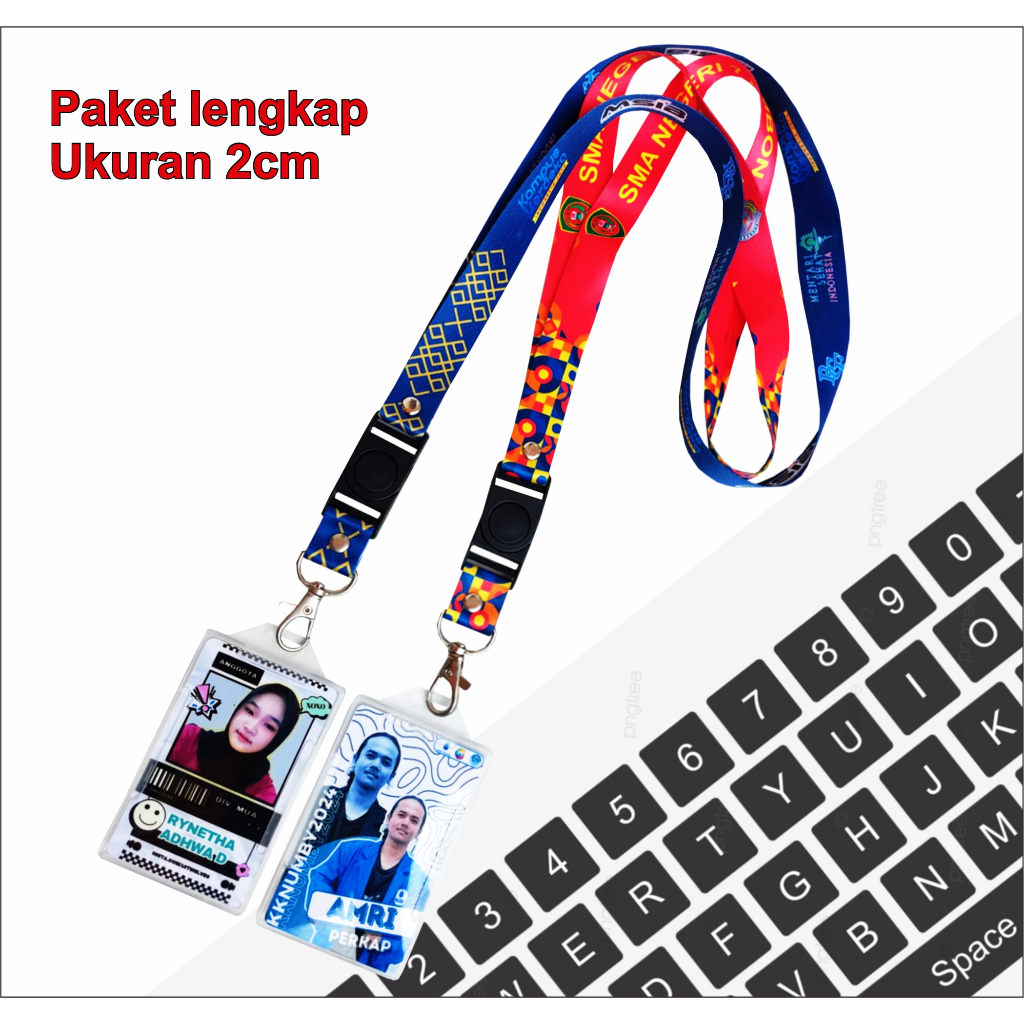 Jual paket lengkap lanyard id card frame uk 2cm cetak dua sisi | Shopee ...