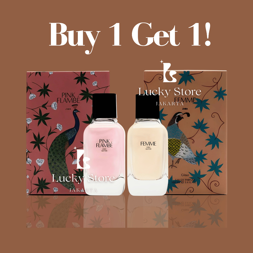 Jual [BUY GET 1] PARFUM ZARA FEMME PINK FLAMBE GLITTER 100ML