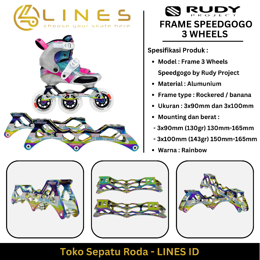 Jual FRAME 3 WHEELS SPEEDGOGO BY RUDY PROJECT AUTO BANANA ROCKER INLINE ...
