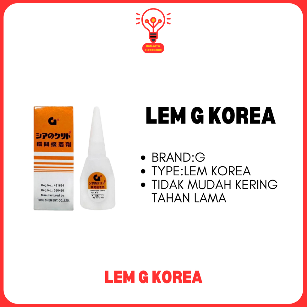 Jual LEM G KOREA SUPER GLUE LEM SETAN ASLI 100% BARCODE | Shopee Indonesia