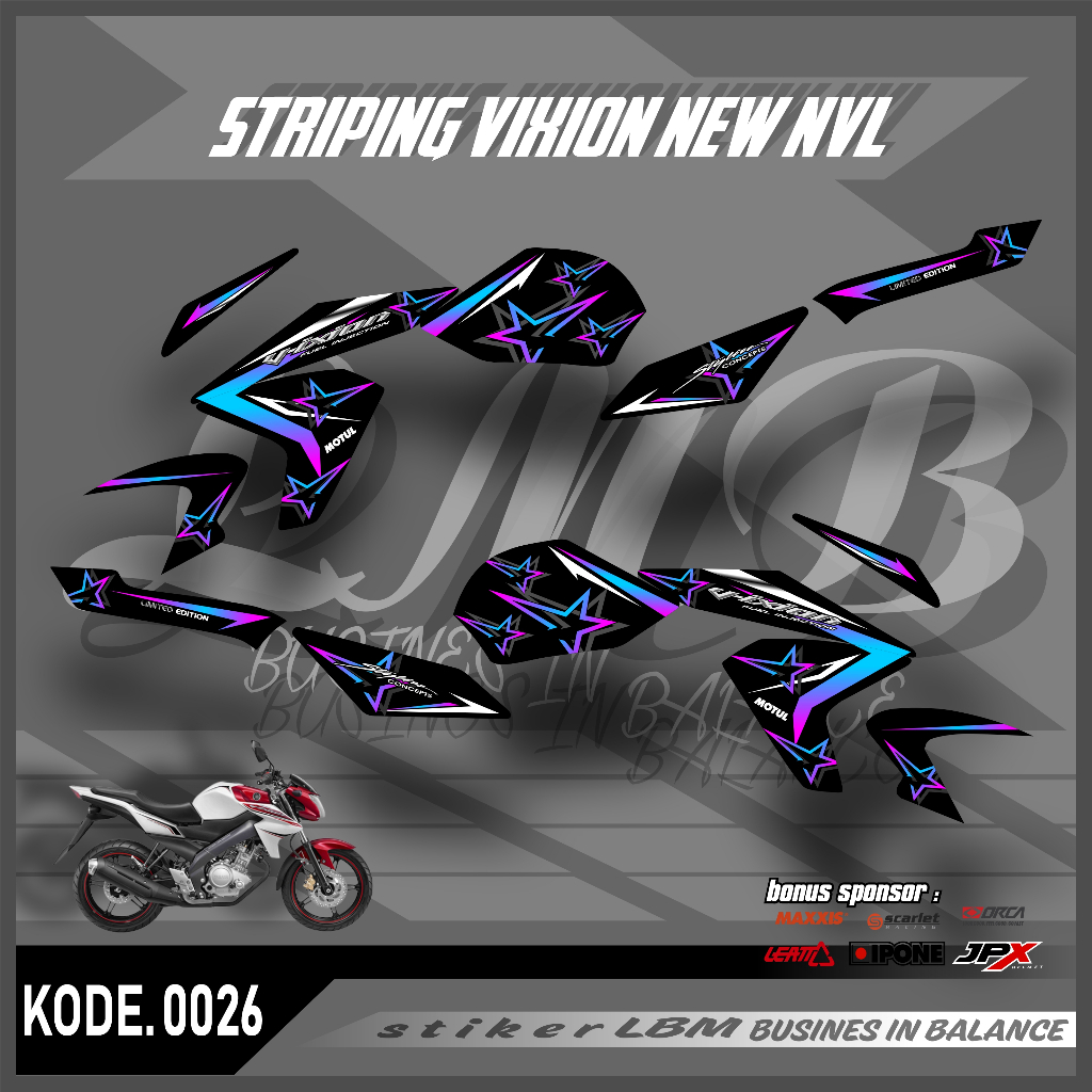 Jual Stiker Striping List Variasi Vixion NVL (New Vixion Lighting