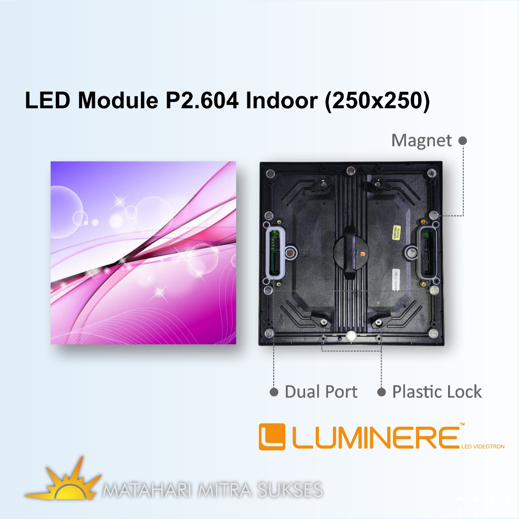 Jual LUMINERE LED Videotron Modul P2.604 Indoor 250 x 250 Lampu ...
