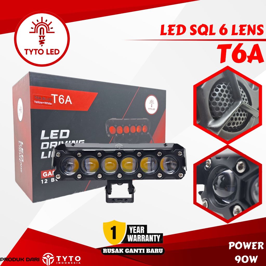 Jual TYTO LED T6A LED SQL 6 LENS DEMON EYES 90 WATT WATERPROOF | Shopee ...