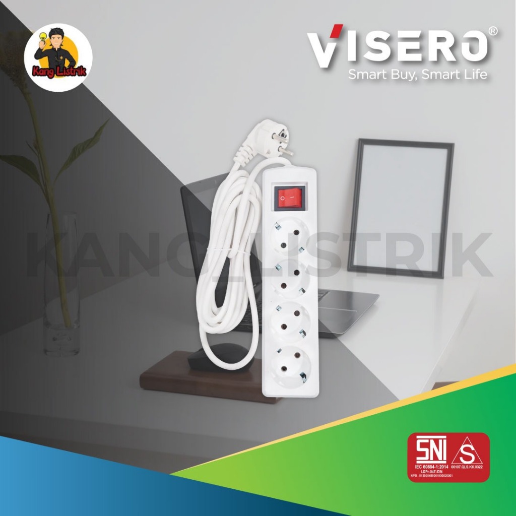 Jual Stop Kontak + Saklar 4L 5Mtr / Visero 4Lubang 5Meter | Shopee ...