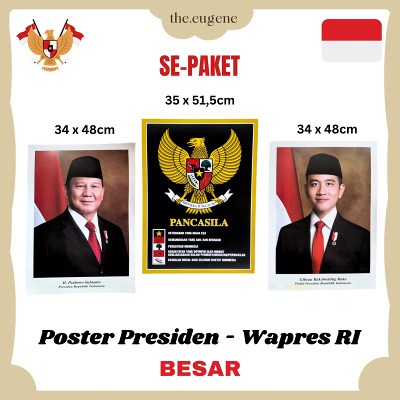 Jual Sepaket Poster Prabowo Gibran Garuda Pancasila Besar | Shopee ...