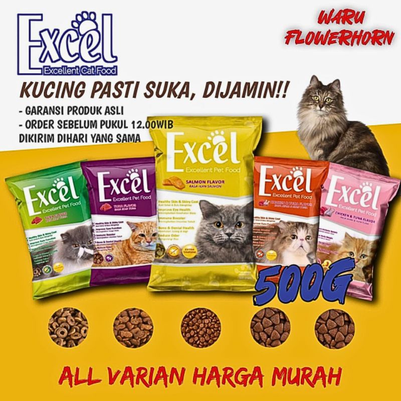 Jual excel all varian hijau, ungu, kuning,oren,pink kemasan 500g ...