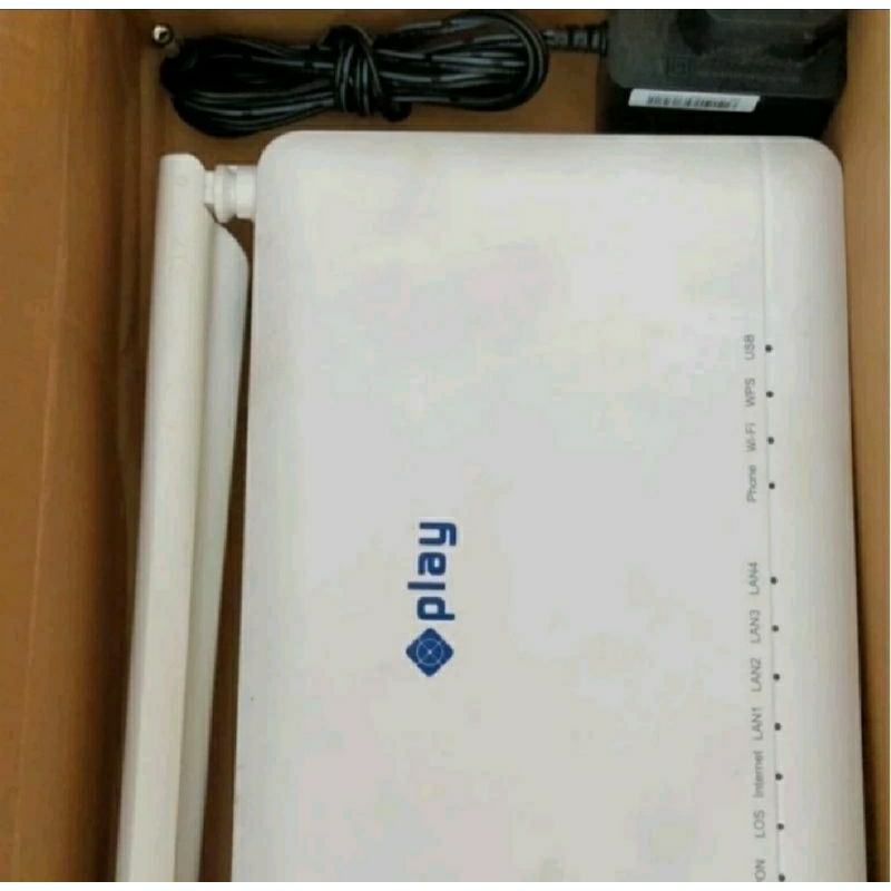 Jual Router MNC PLAY ZTE F670L port hijau lengkap adaptor, garansi ...