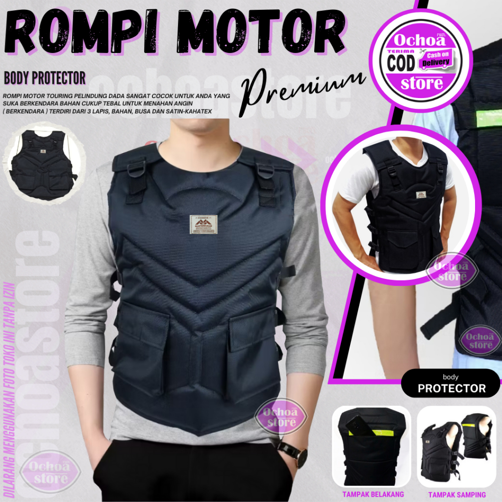 Jual Rompi Motor Tahan angin vest Waterproof Unisex Jaket Jacket Rompi ...
