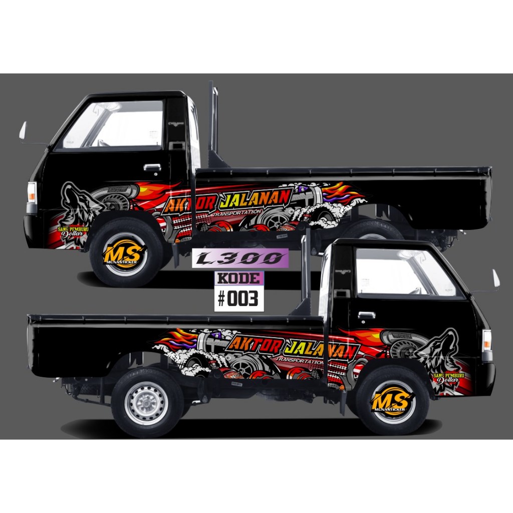 Jual STICKER MOBIL PICK UP L300 DECAL PRINT VARIASI STICKER BODY ...