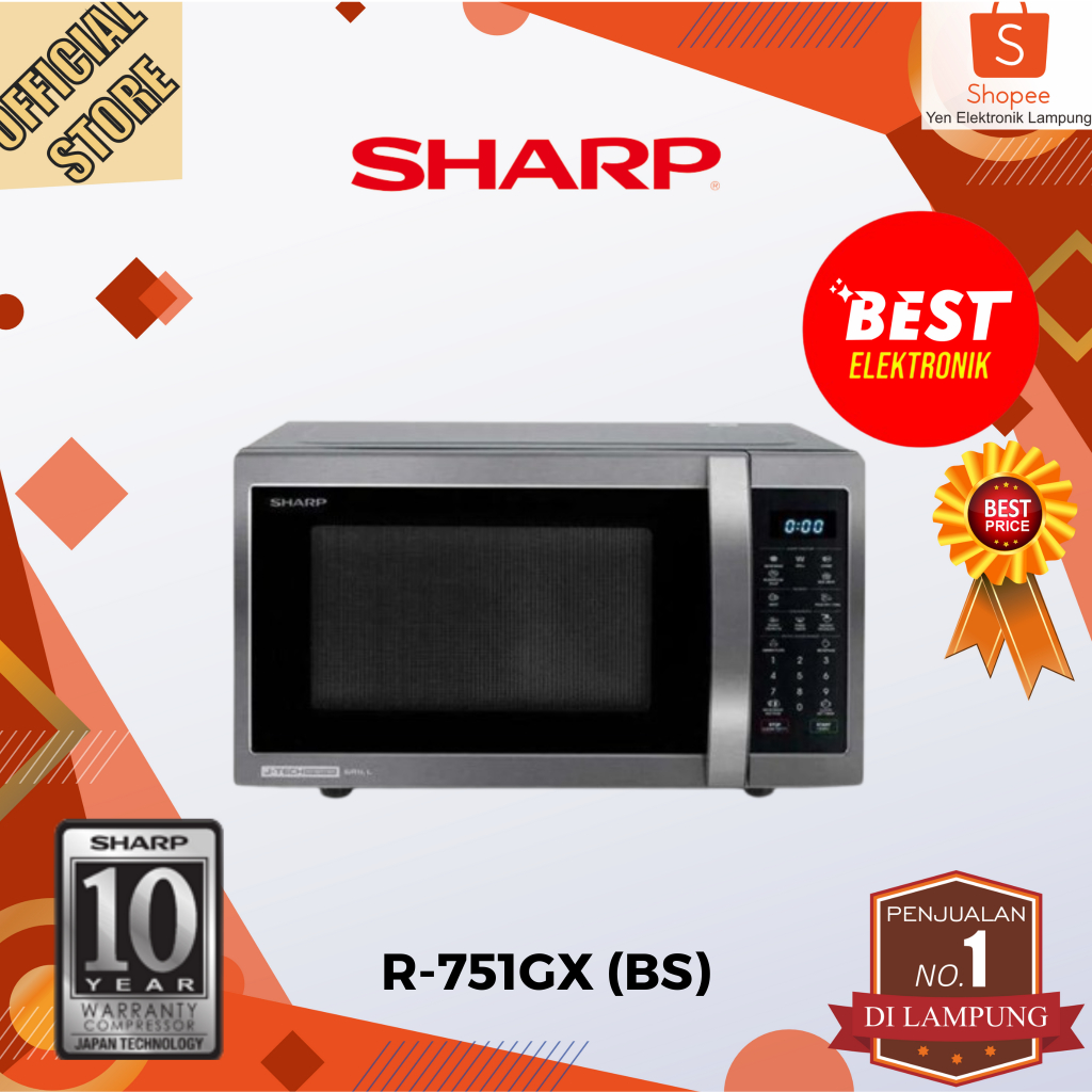 Jual Microwave Sharp R-751GX (BS) Grill Inverter 25L | Shopee Indonesia