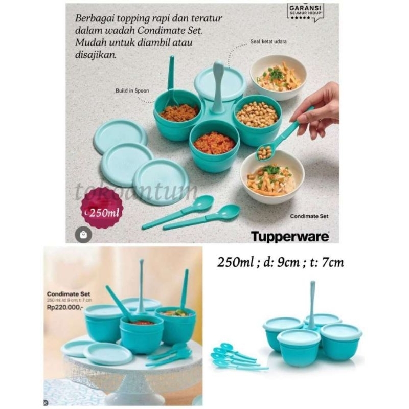Jual Tupperware condimate set tempat sambal | Shopee Indonesia