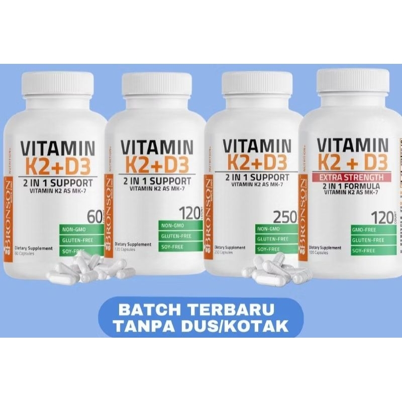 Jual BRONSON VITAMIN D3 K2 (MK-7) 5,000IU / 10,000IU EXTRA STRENGTH ...