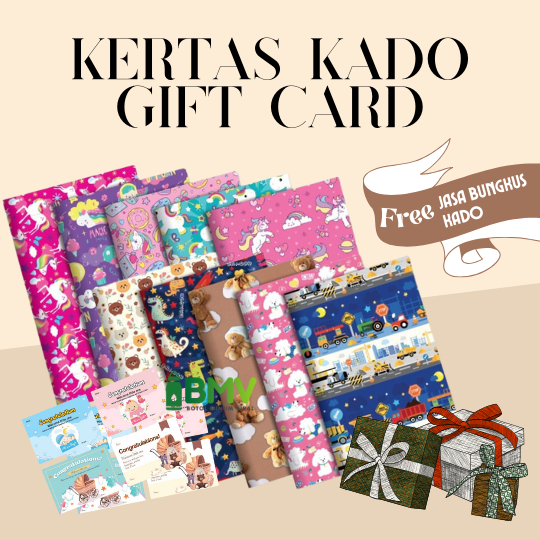 Jual Kertas Kado Motif Lucu Kartun Berkualitas Bisa Bungkus Gift Card ...