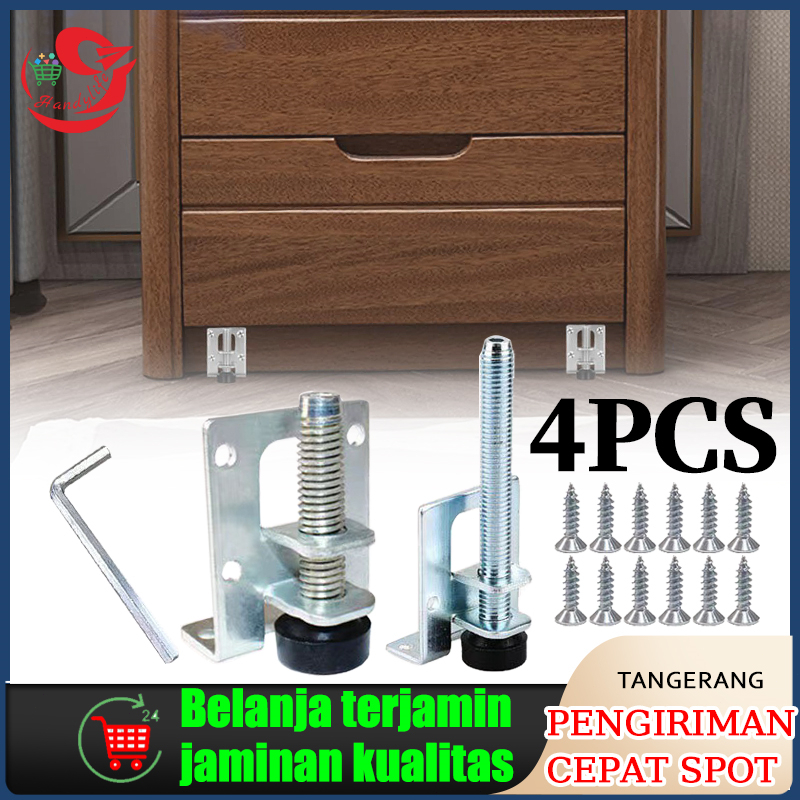 Jual 4pcs Stabil Kaki Adjuster Furniture Adjustable Cabinet Legs Steel ...