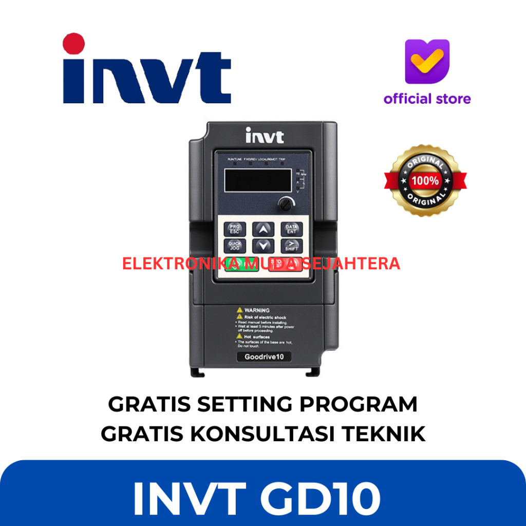 Jual Inverter INVT 1.5KW 220V 1Phase 2HP VFD Variable Frequency Drive ...