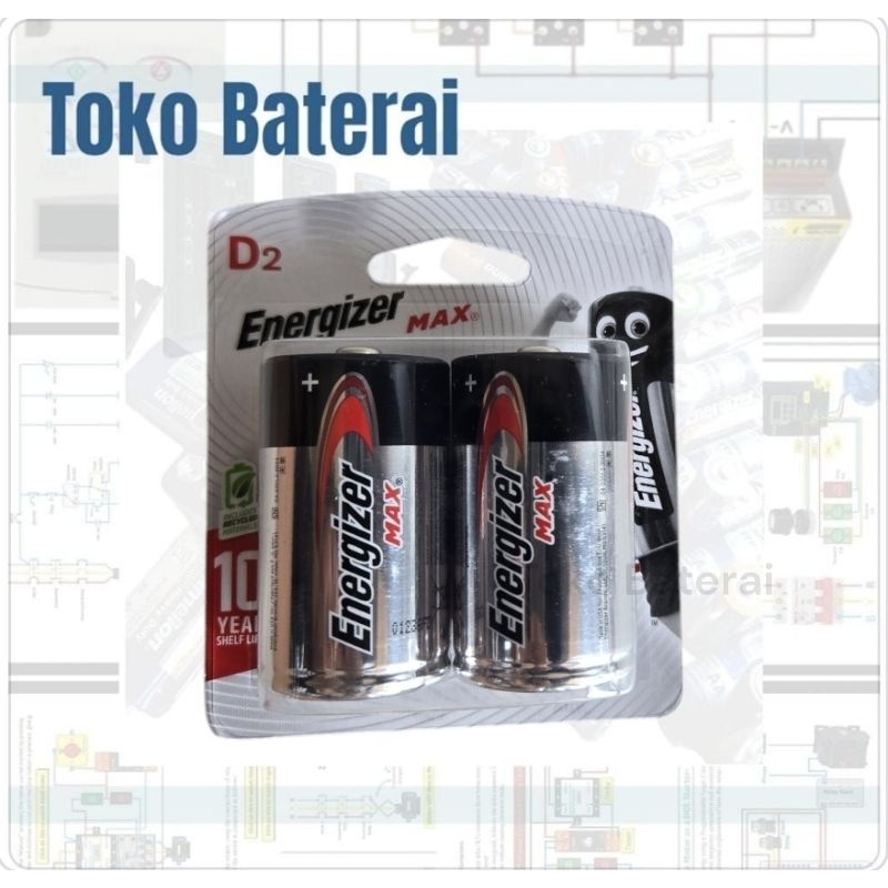 Jual Baterai Alkaline Energizer R20 Max isi 2 pcs | Shopee Indonesia