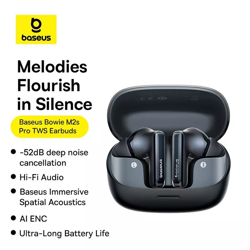 Baseus Bowie M2s Pro IPX 4 ANC ENC Waterproof TWS Hi-Fi Noise Cancellation Super Bass
