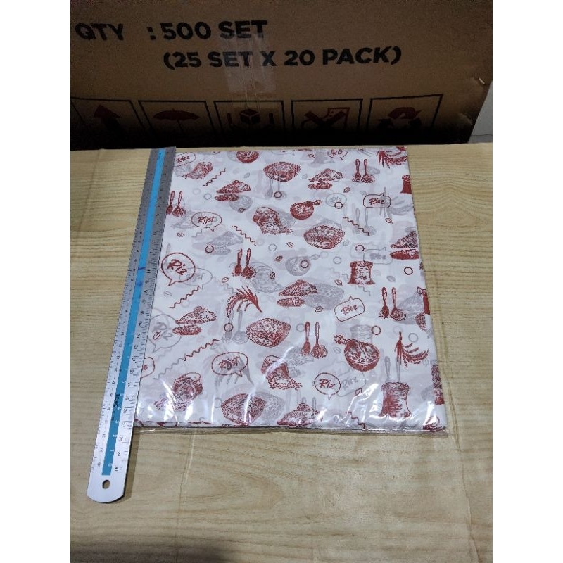 Jual KERTAS NASI MOTIF / PAPER RICE MOTIF UK. 25X27, Isi 1 pak : 100 ...