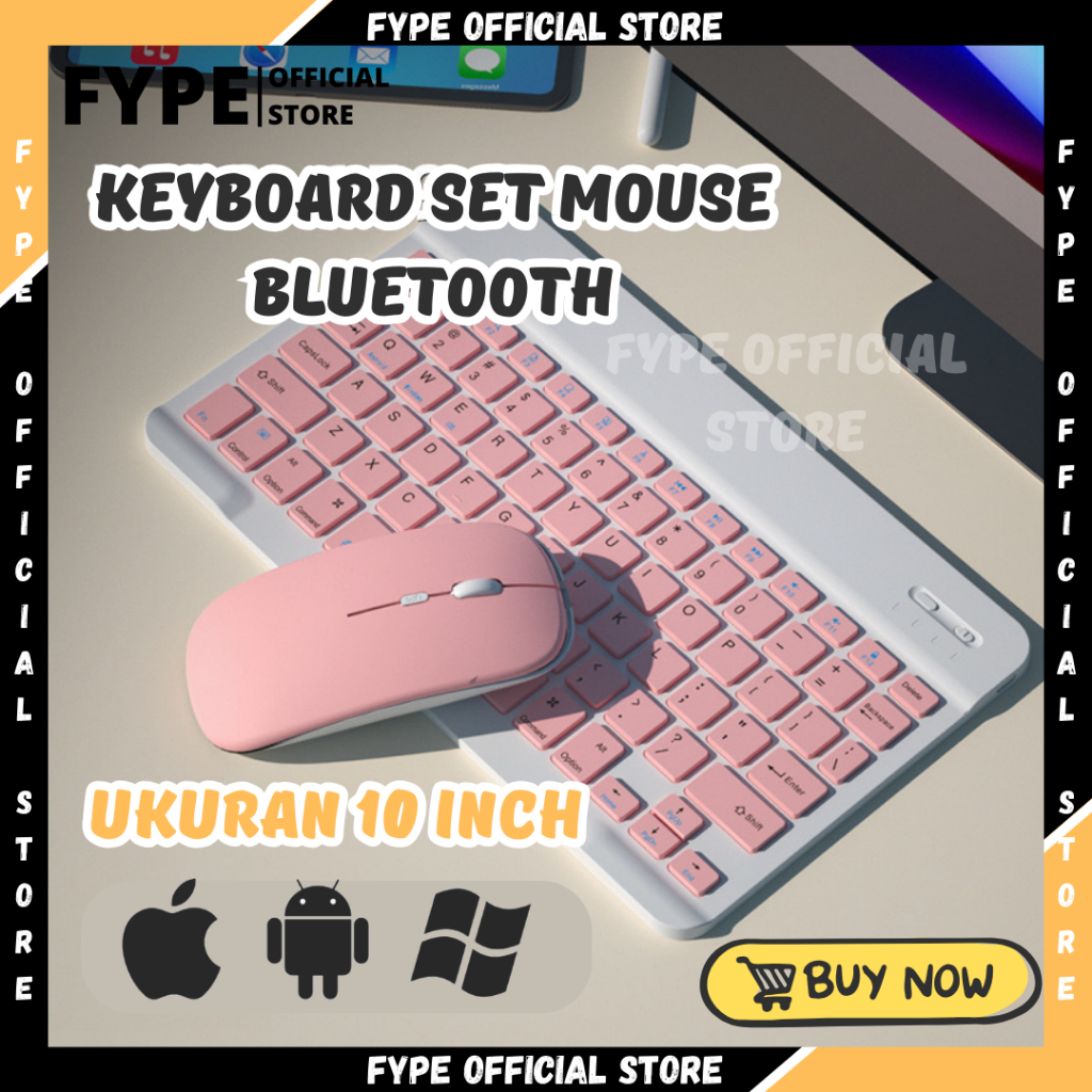 Jual FYPE Keyboard Bluetooth dan Mouse Wireless 10 Inch Lightweight ...