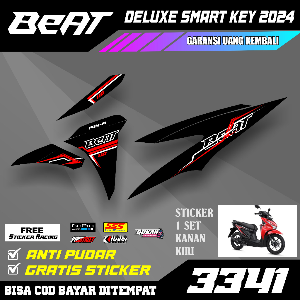 Jual Striping Beat Deluxe GEN 2 New 2024 smart key sticker stiker ...